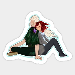 Al and sheranae sleeping Sticker